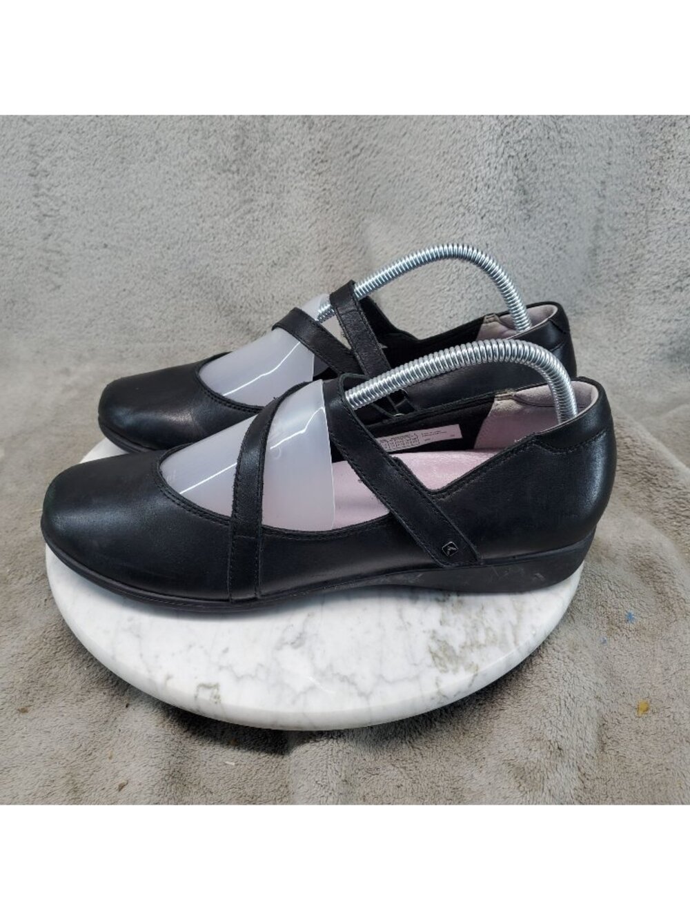 Aravon Shoes Womens Size 10 Abbey Z Strap Black Leather Mary Janes *Read*
